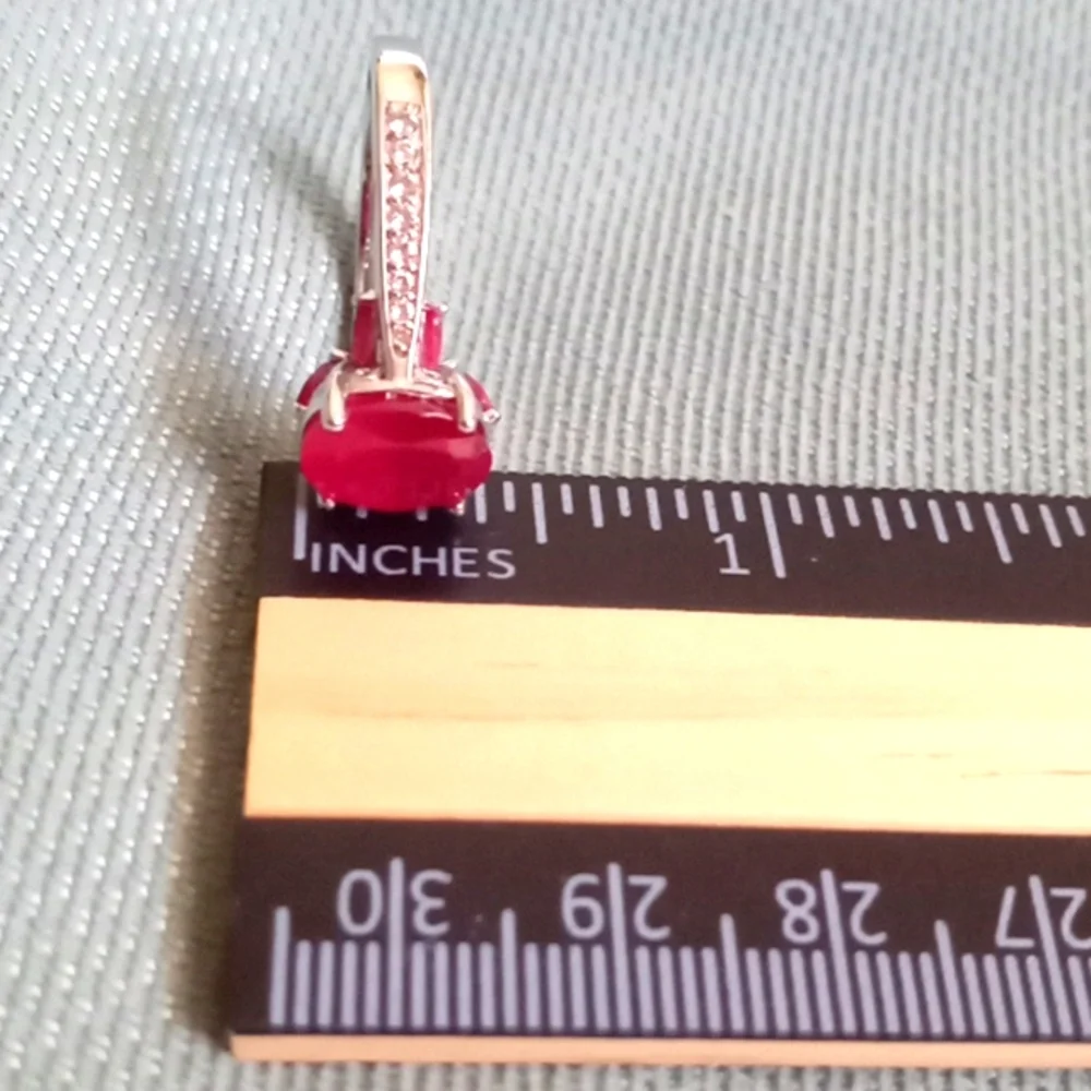 NIASSA RUBY, WHITE ZIRCON RING - Picture 7 of 10